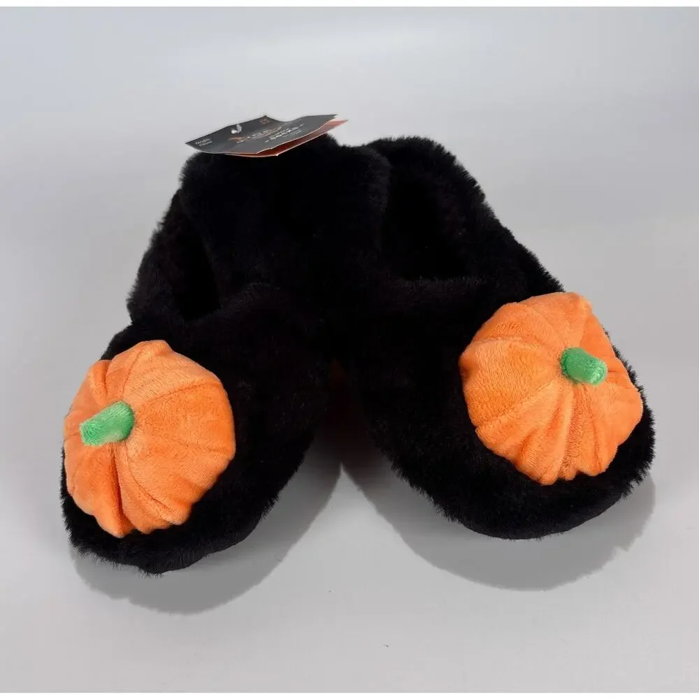 NWT Halloween Pumpkin Slippers Gripers Womens S/M 5/7 Socks Child 5 6 7